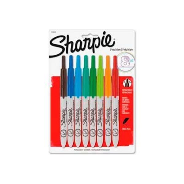 Sanford Sharpie® Retractable Permanent Marker, Ultra Fine, Assorted Ink, 8/Set 1742025